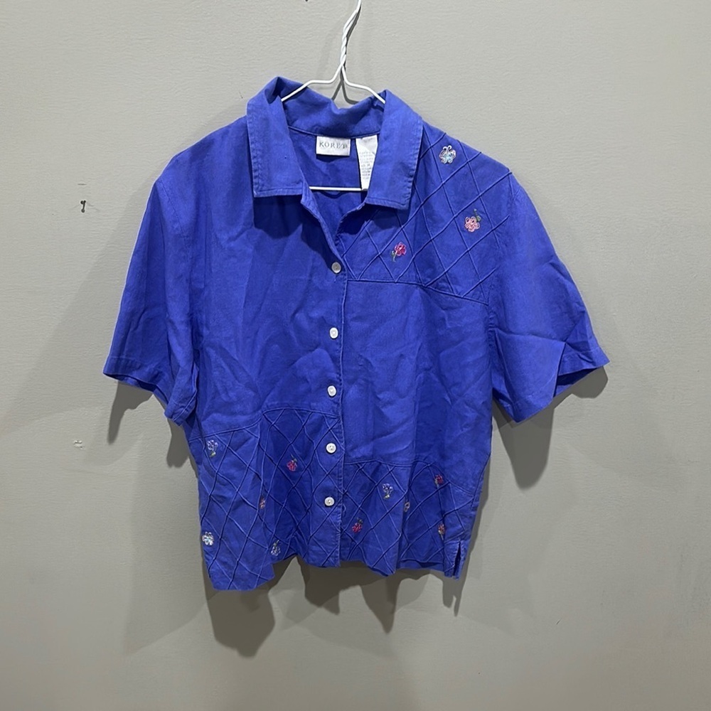 NWOT Koret Royal Blue Shirt size M